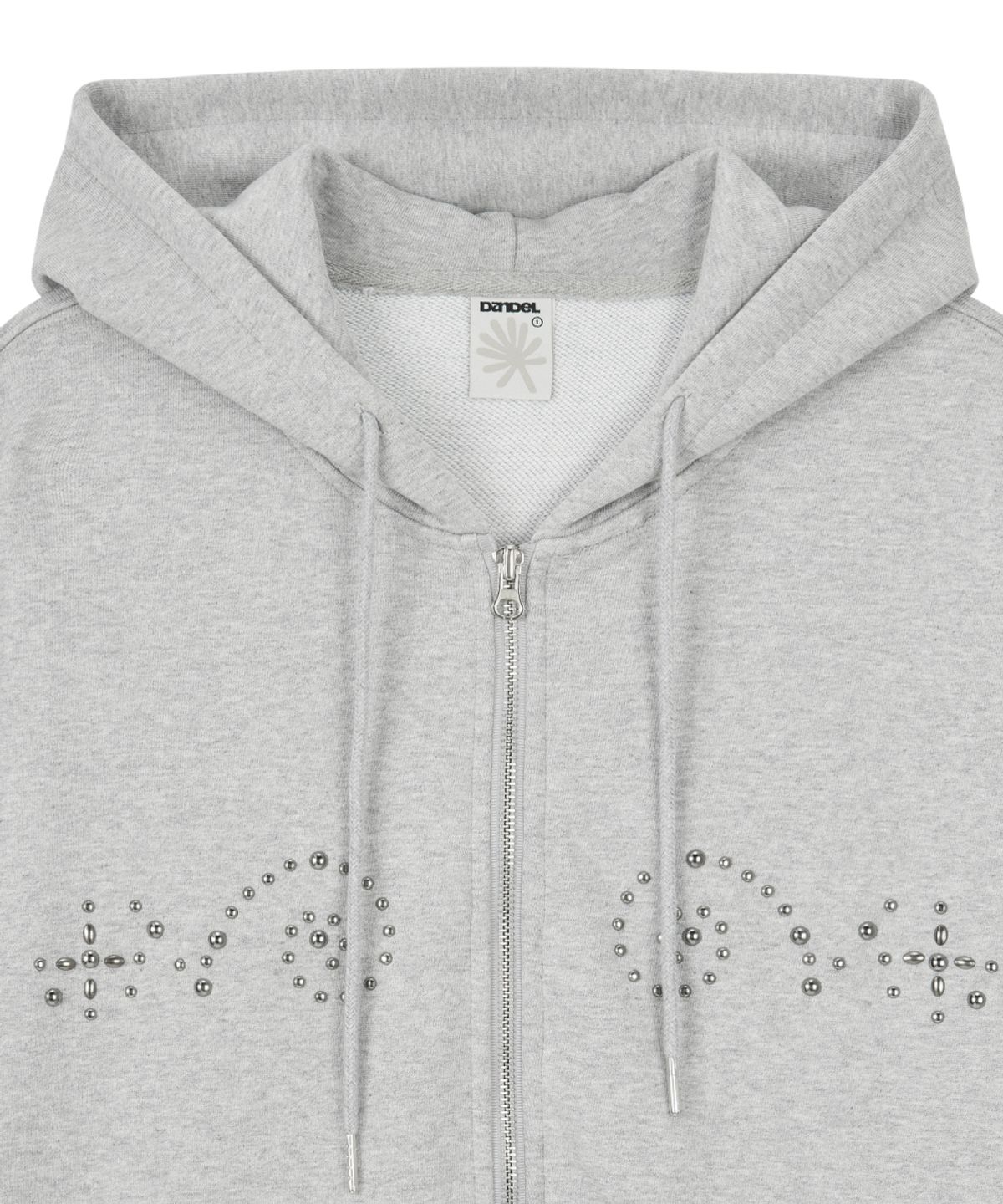 단델(DANDEL) DD wing studded hoodie zip-up (GREY)