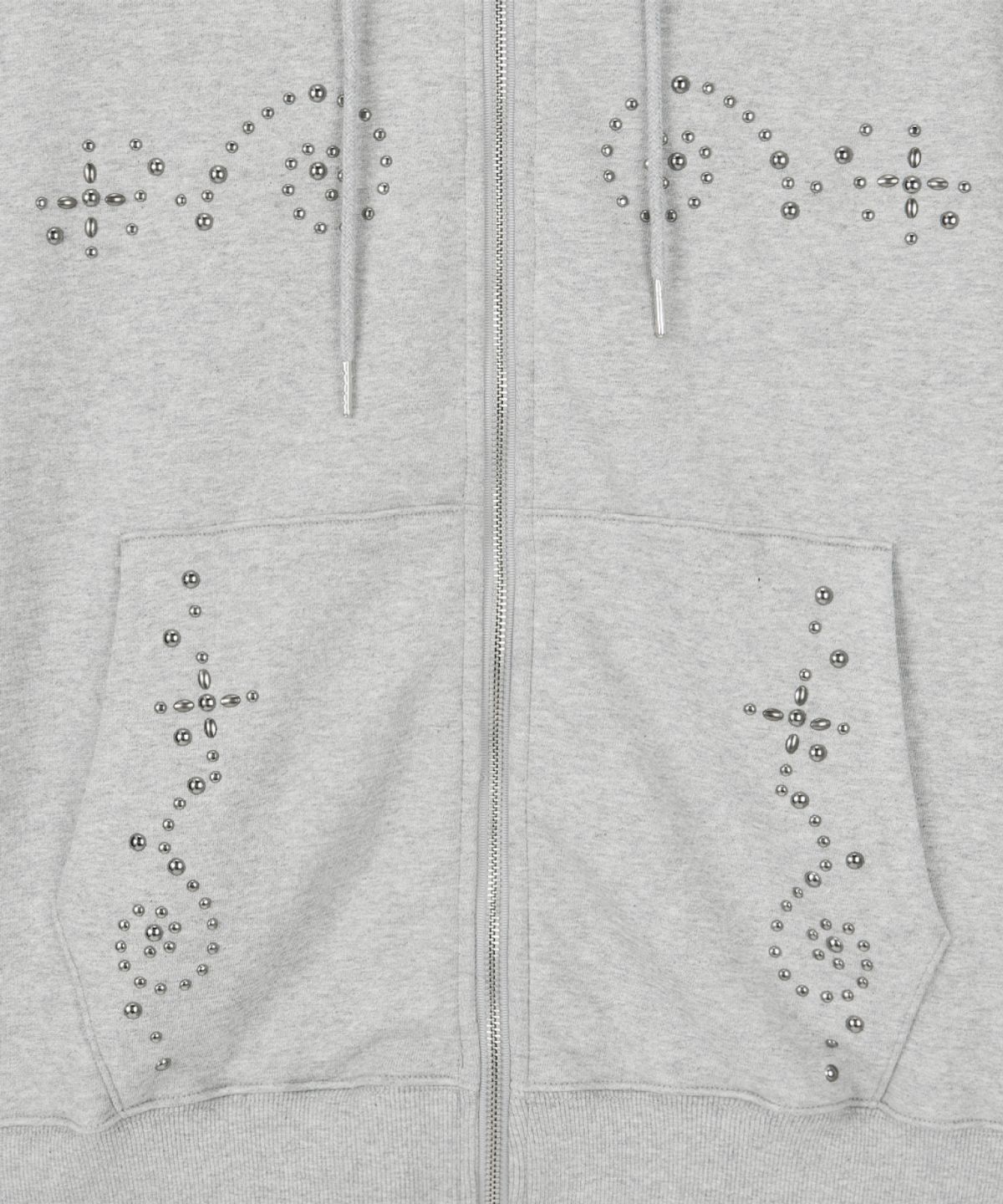 단델(DANDEL) DD wing studded hoodie zip-up (GREY)