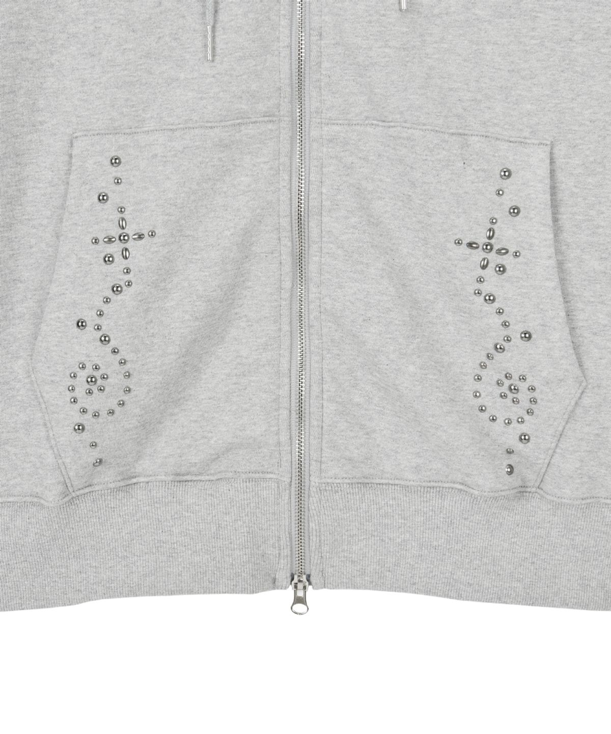 단델(DANDEL) DD wing studded hoodie zip-up (GREY)