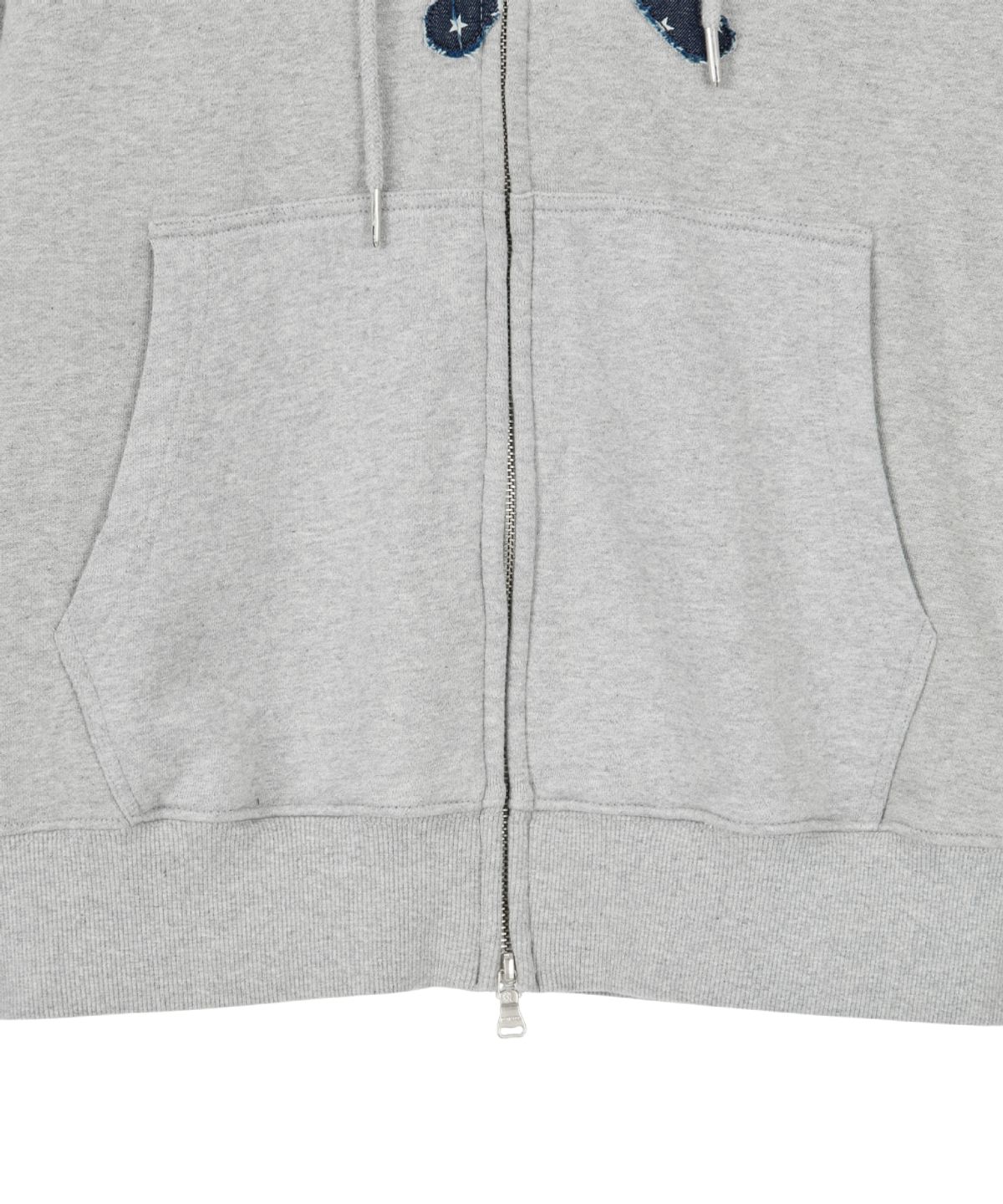 단델(DANDEL) DD symbol applique hoodie zip-up (GREY)