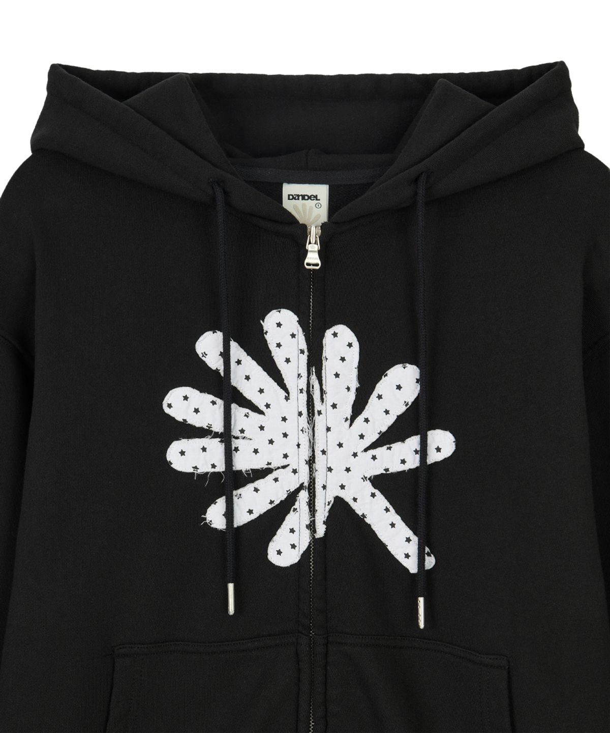 단델(DANDEL) DD symbol applique hoodie zip-up (BLACK)