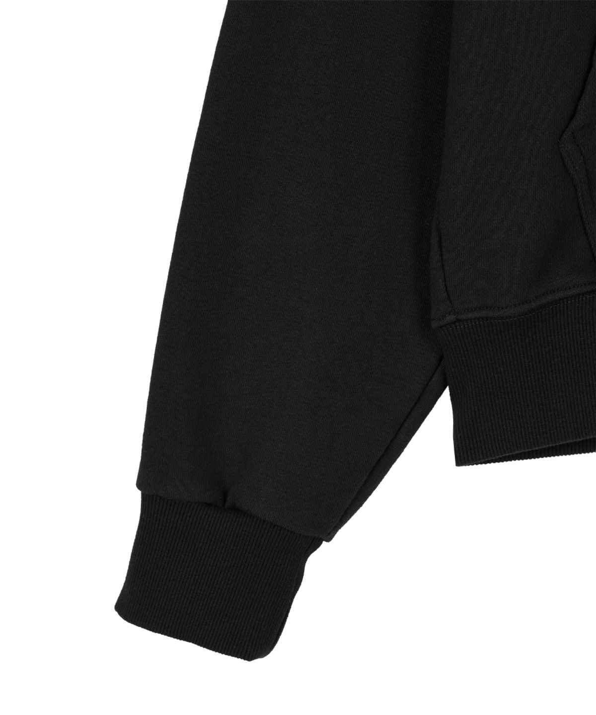 단델(DANDEL) DD symbol applique hoodie zip-up (BLACK)