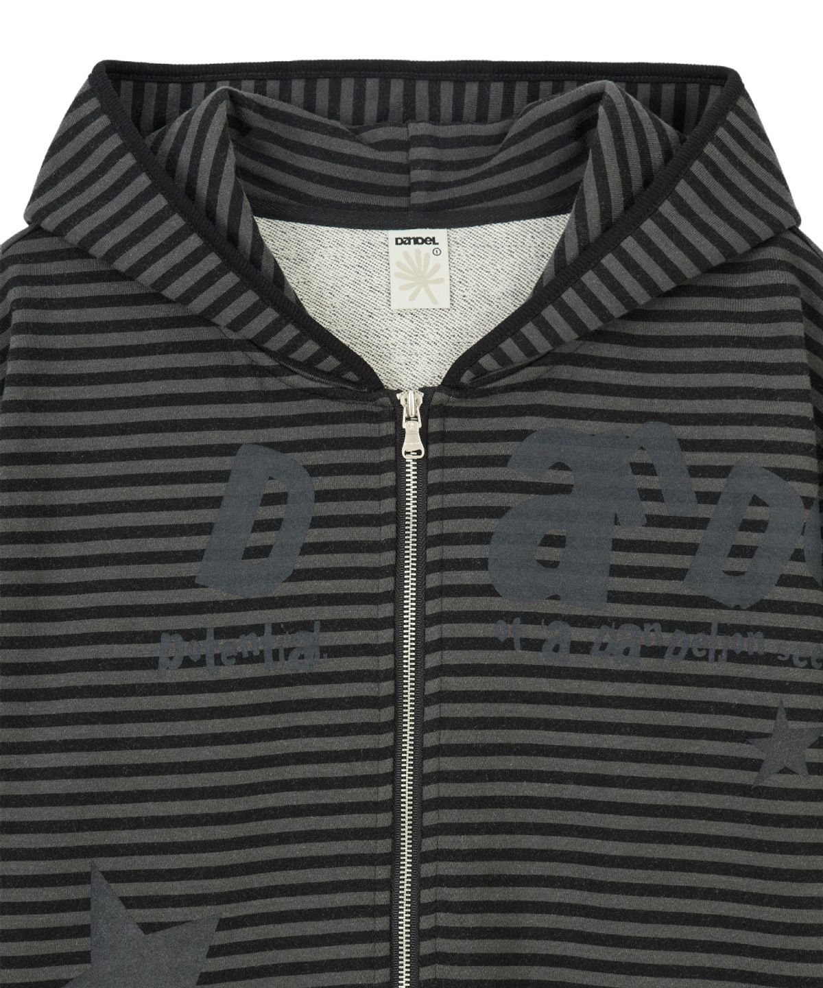 단델(DANDEL) DD type stripe hoodie zip-up (BLACK)