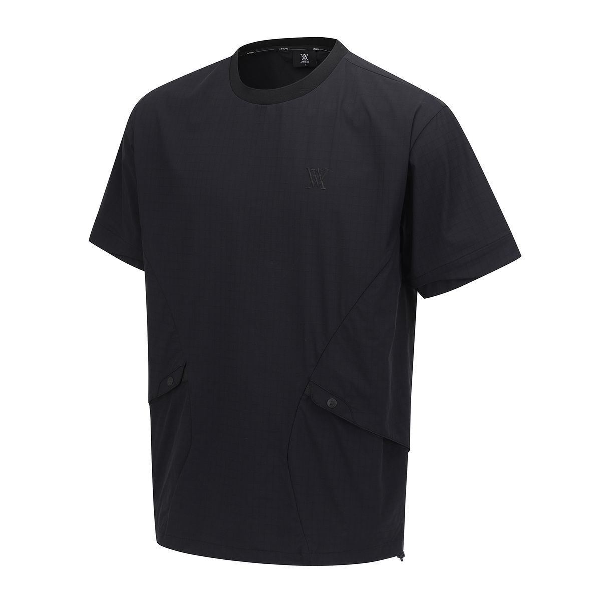 어뉴골프(ANEW GOLF) MEN WOVEN MIX CREW NECK_BK