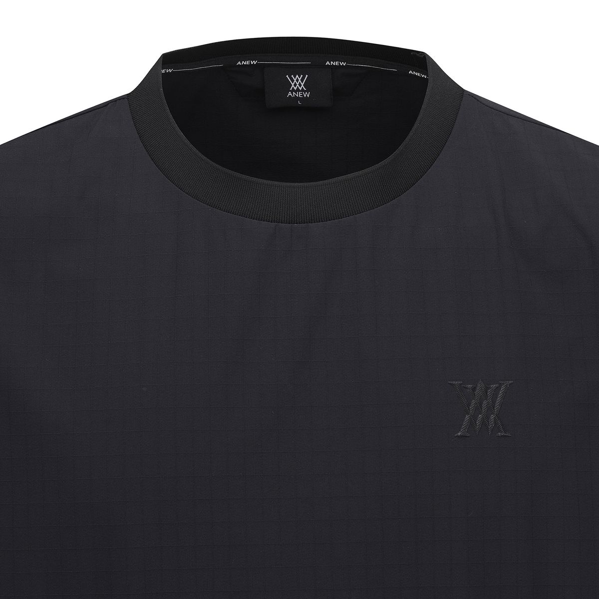 어뉴골프(ANEW GOLF) MEN WOVEN MIX CREW NECK_BK