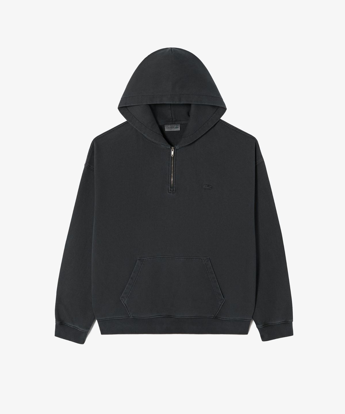 라코스테(LACOSTE) 남성 가먼트다잉 하프집업 후드 [그레이]