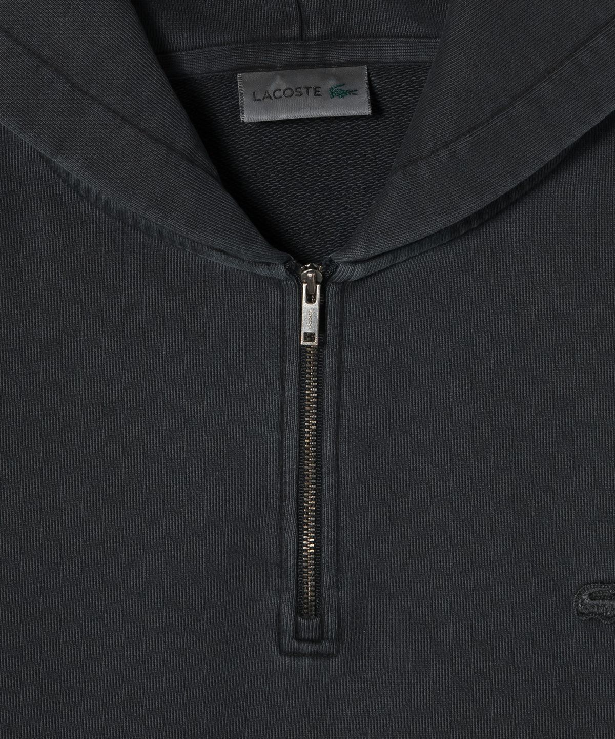 라코스테(LACOSTE) 남성 가먼트다잉 하프집업 후드 [그레이]