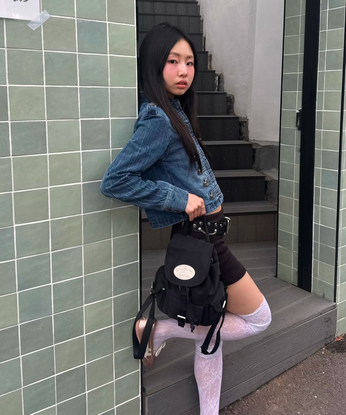 라츠유(LOTSYOU) lotsyou_Nostalgia Perky Backpack Black