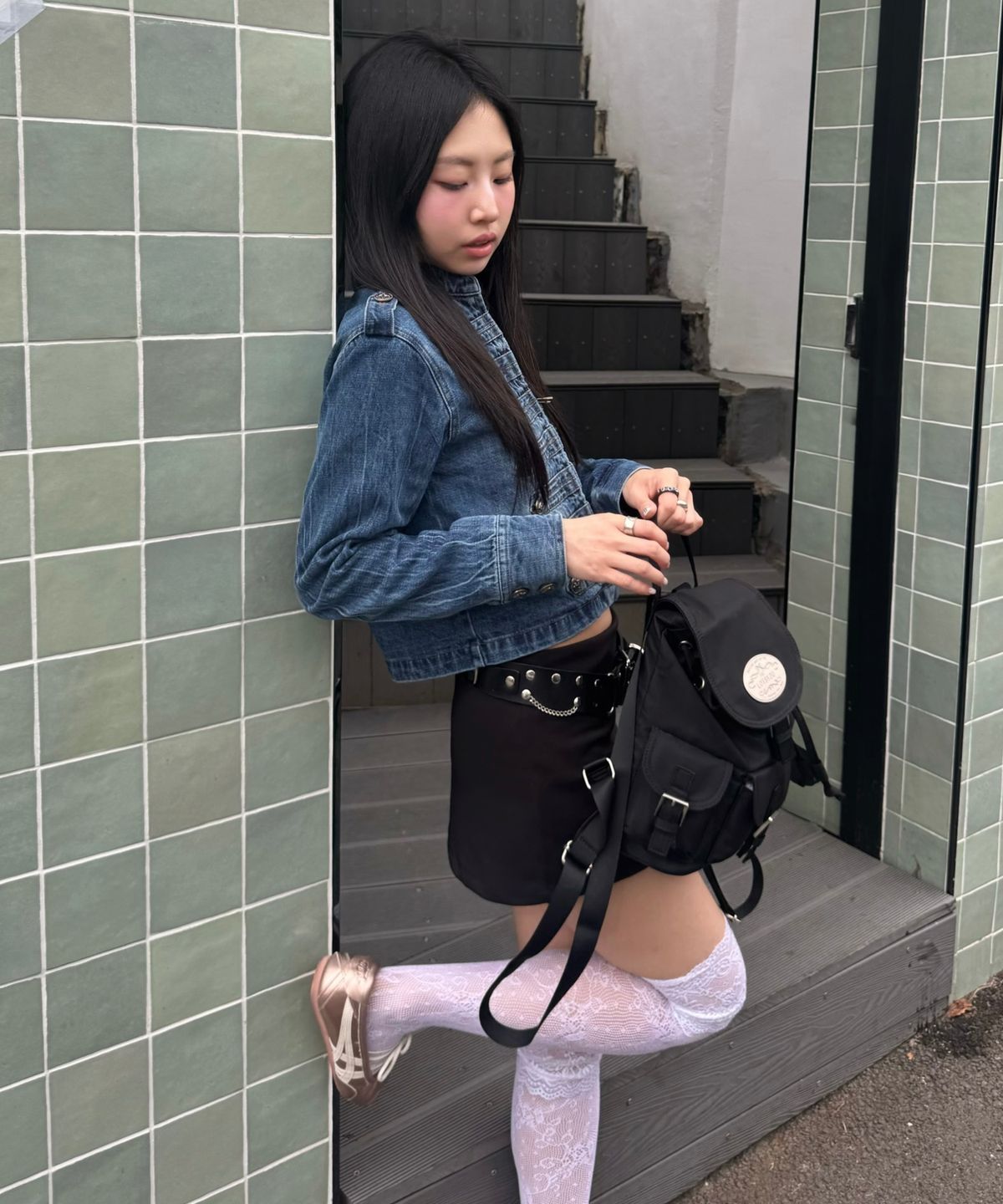 라츠유(LOTSYOU) lotsyou_Nostalgia Perky Backpack Black