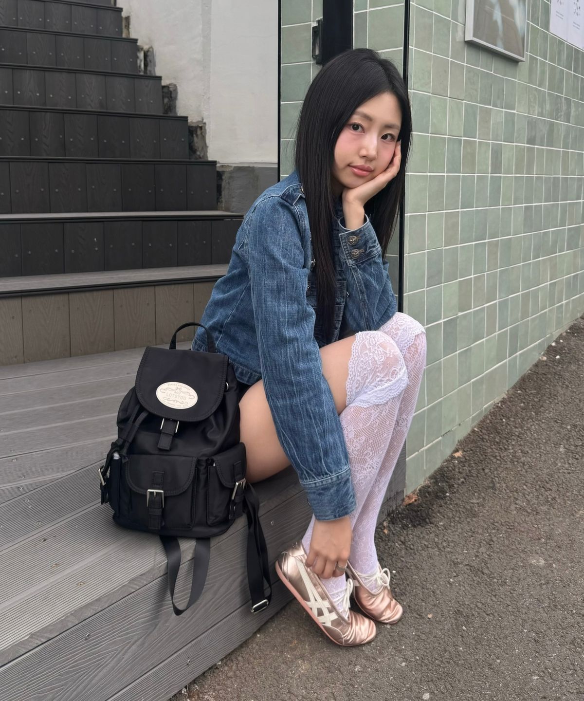 라츠유(LOTSYOU) lotsyou_Nostalgia Perky Backpack Black