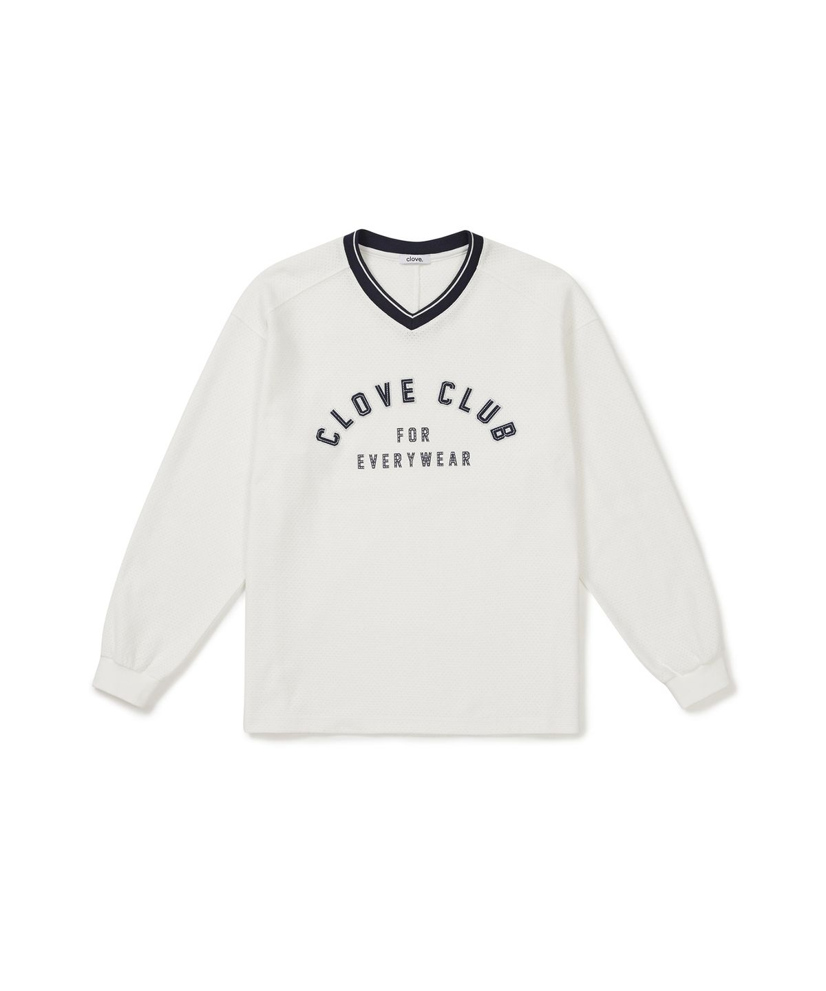 클로브(CLOVE) [25FW clove] Cotton Mesh Rugby Shirt (White)