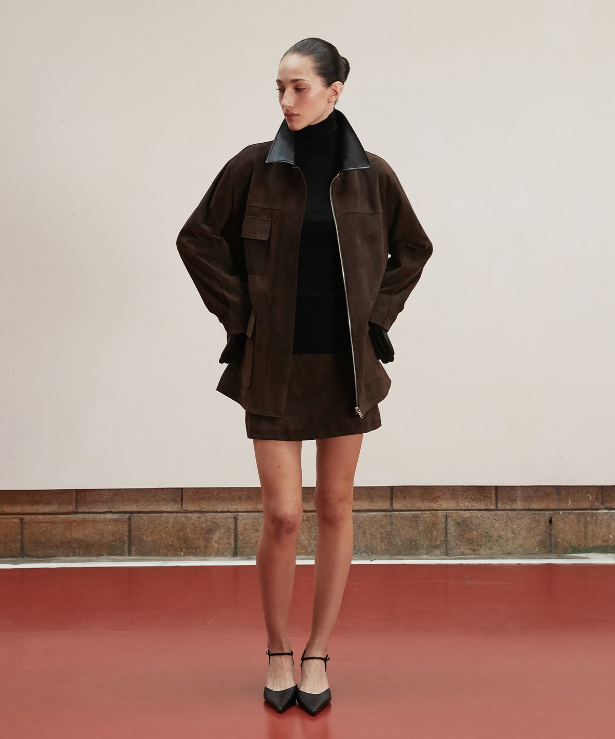 베르데마르(VERDEMAR) Suede Safari Jacket_Deep Brown