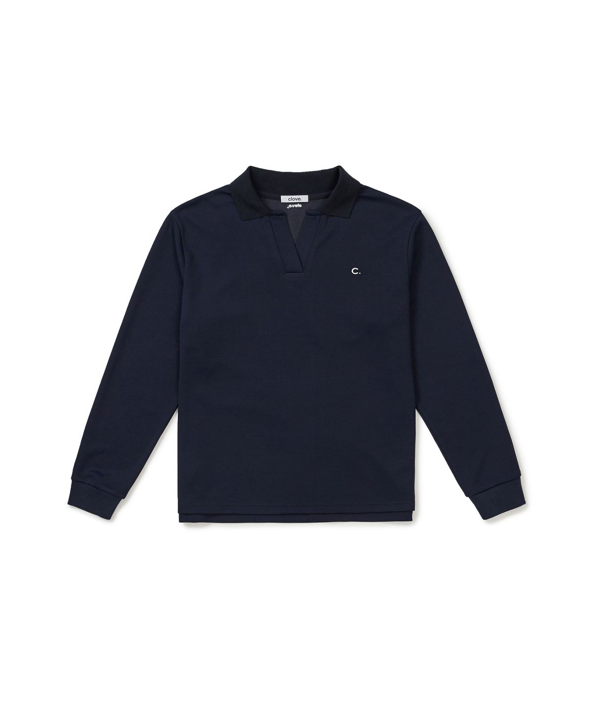 클로브(CLOVE) [25FW clove] Stretch Open-Collar T-Shirt (Navy)