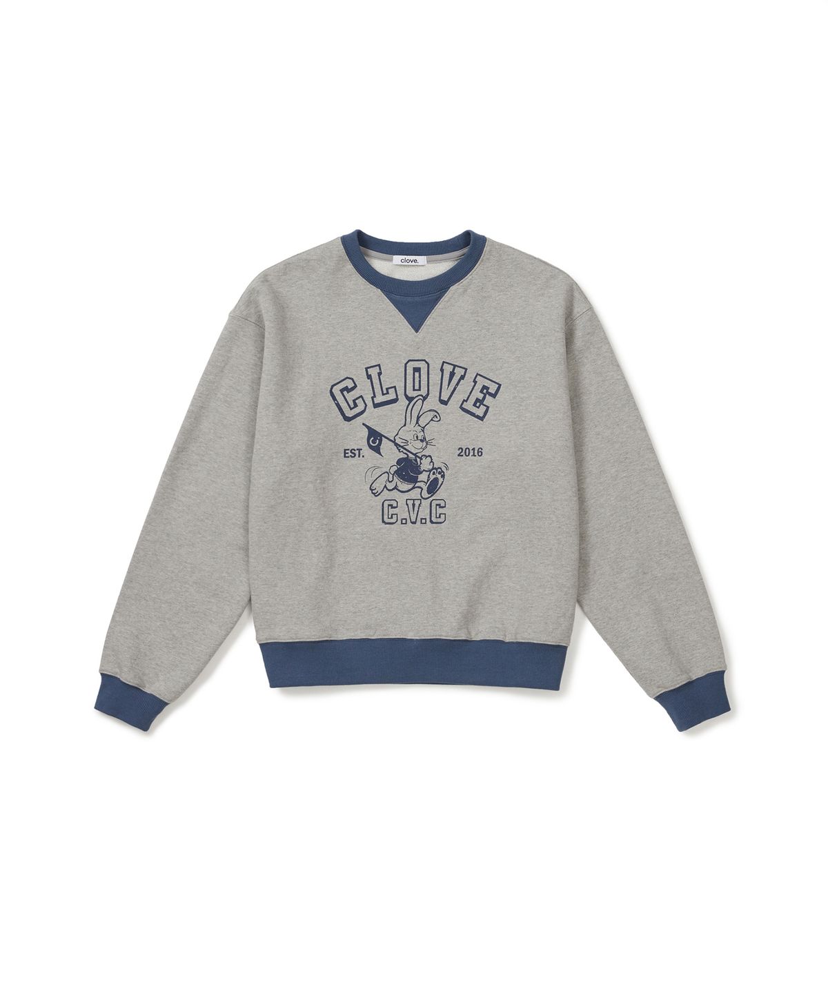 클로브(CLOVE) [25FW clove] Sporty Bunny Sweatshirt (Melange Grey)