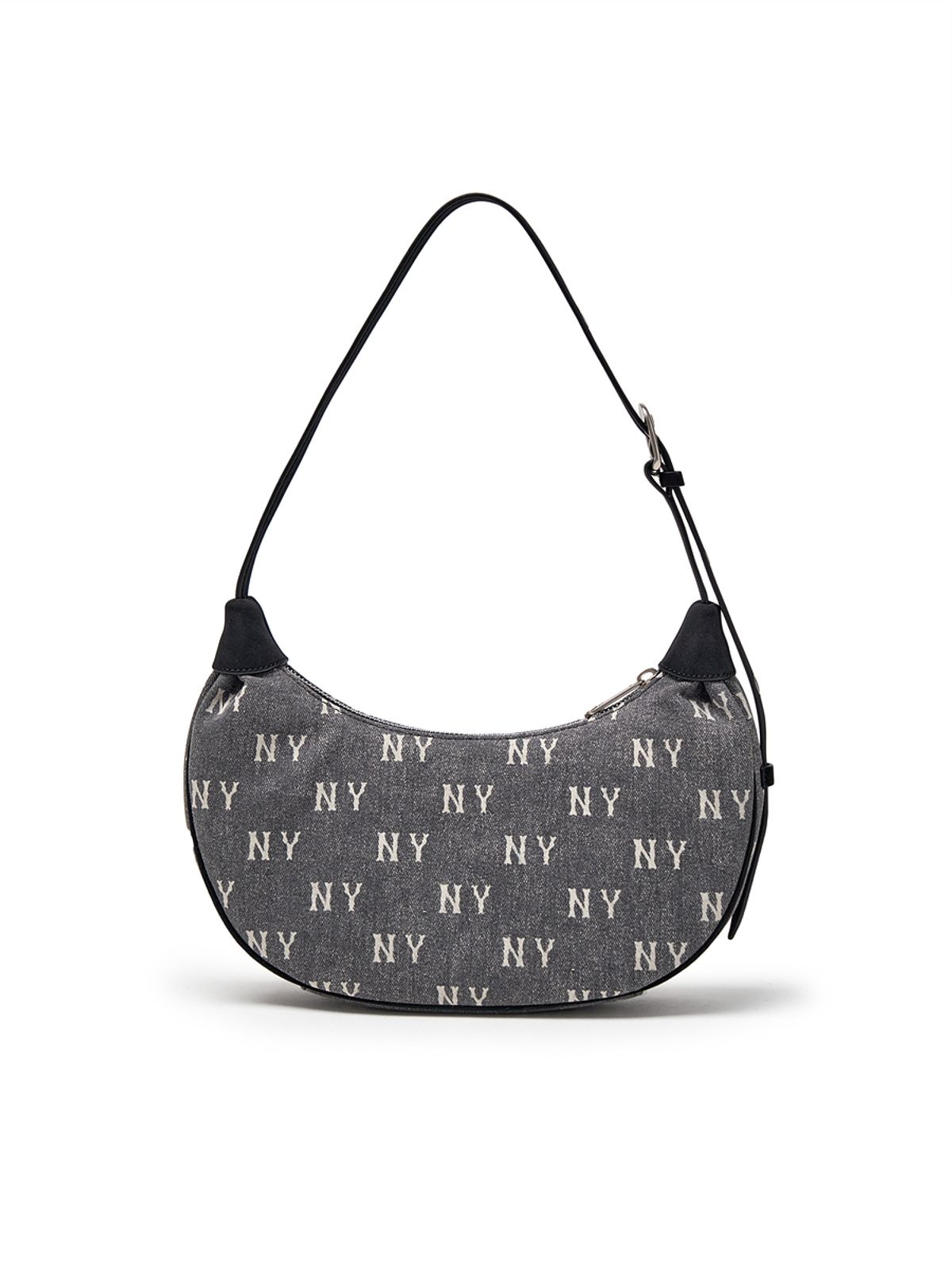 엠엘비(MLB) 클래식 모노그램 빈티지 데님 호보백 NY (Charcoal Grey)