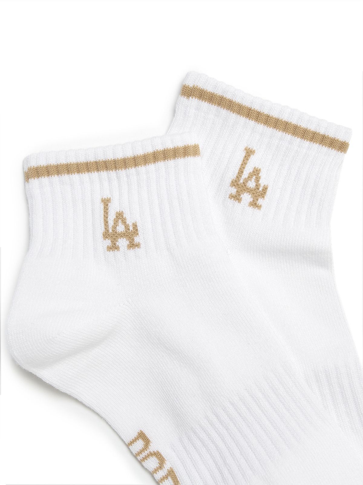 엠엘비(MLB) 스트라이프 스몰 로고 발목 양말 3족세트 MLB (Beige)