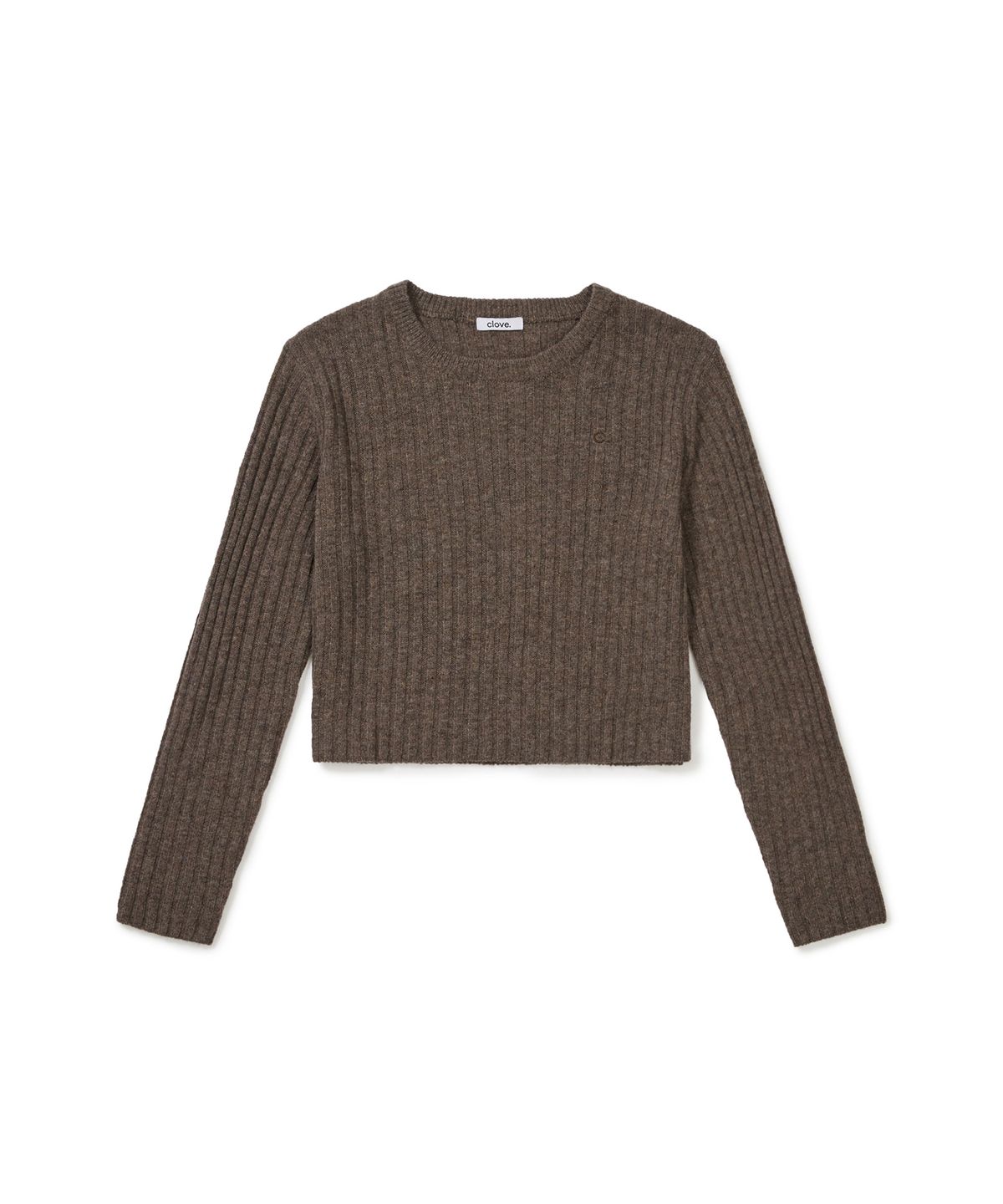 클로브(CLOVE) [25FW clove] Ribbed Cropped Knit (Brown)