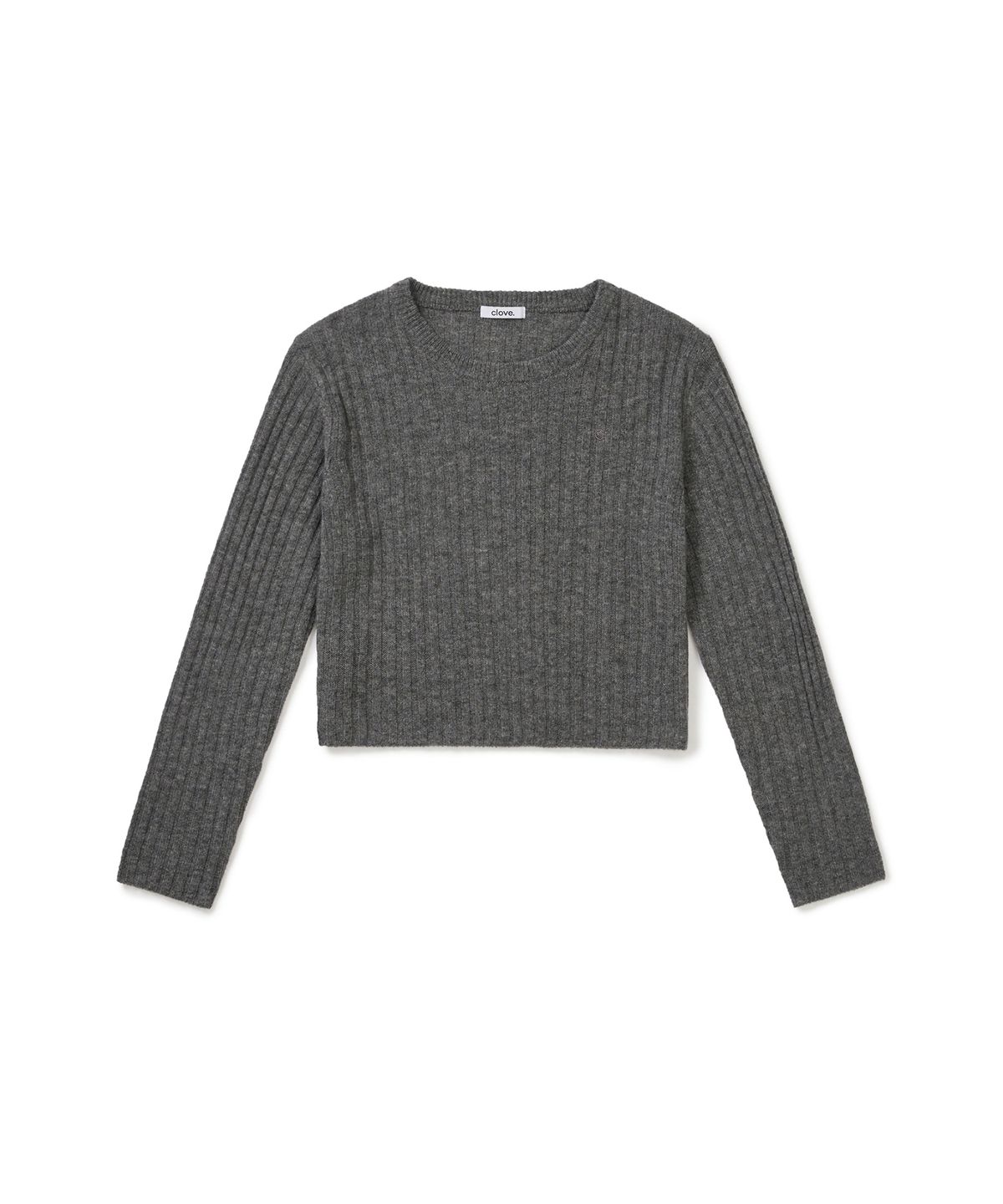 클로브(CLOVE) [25FW clove] Ribbed Cropped Knit (Charcoal)