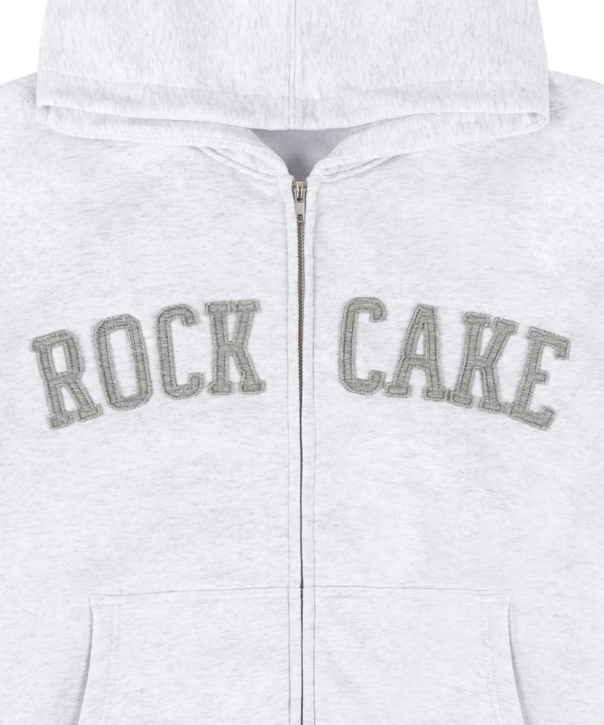 락케이크(ROCKCAKE) Arch Logo Zip Up Hoodie - White Melange