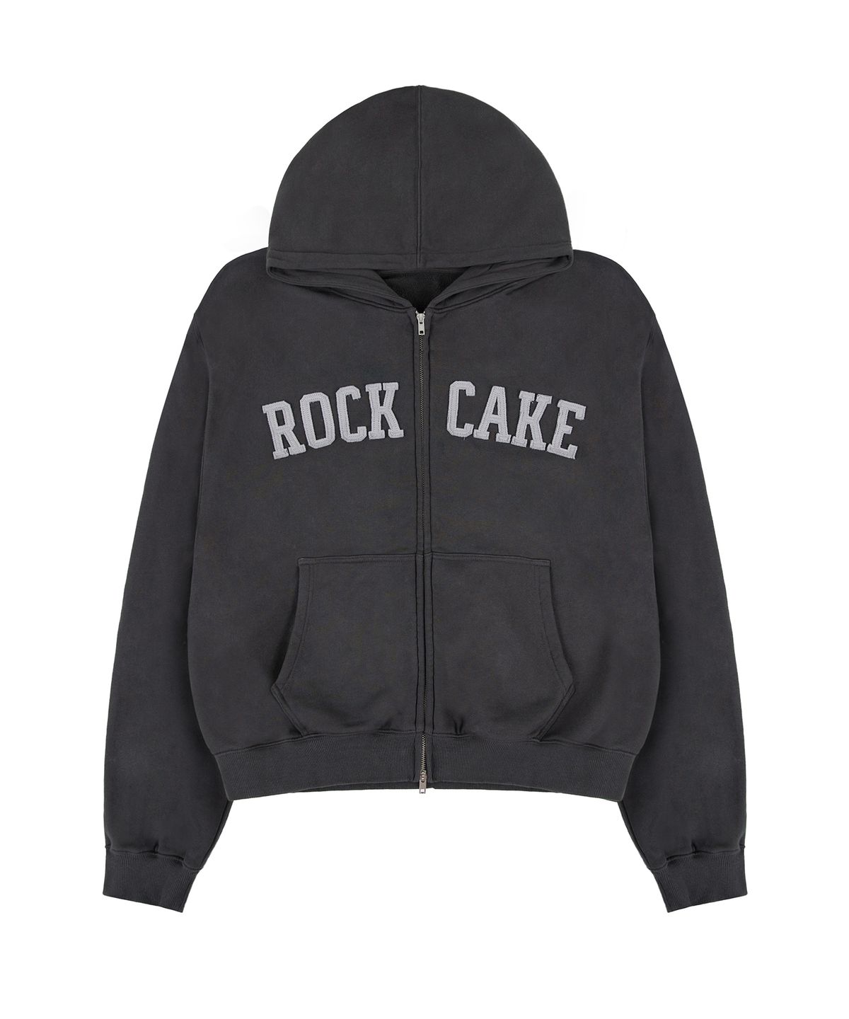 락케이크(ROCKCAKE) Arch Logo Zip Up Hoodie - Charcoal