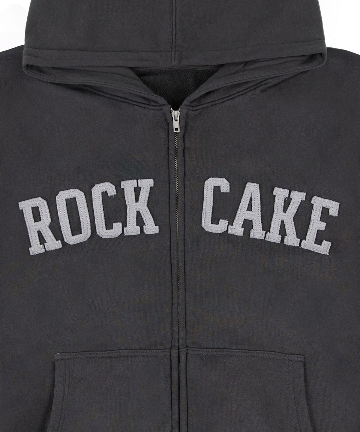 락케이크(ROCKCAKE) Arch Logo Zip Up Hoodie - Charcoal