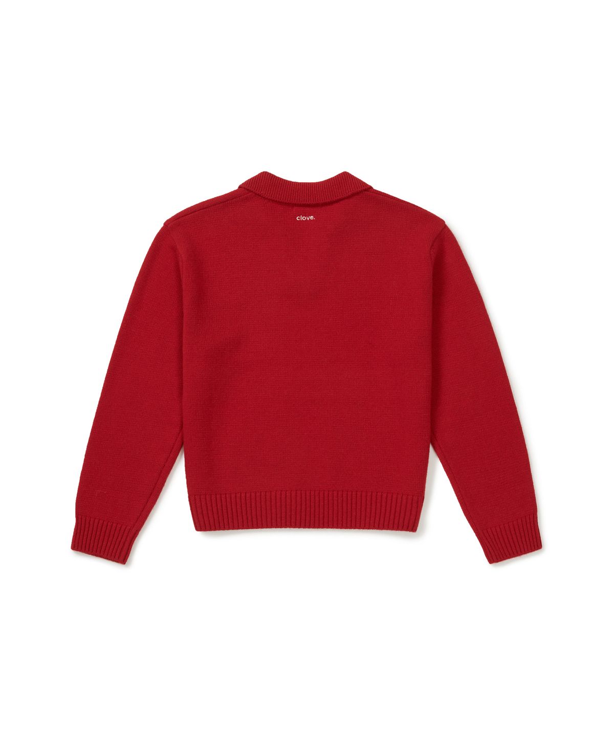 클로브(CLOVE) [25FW clove] Open-Collar Knit Sweater (Red)