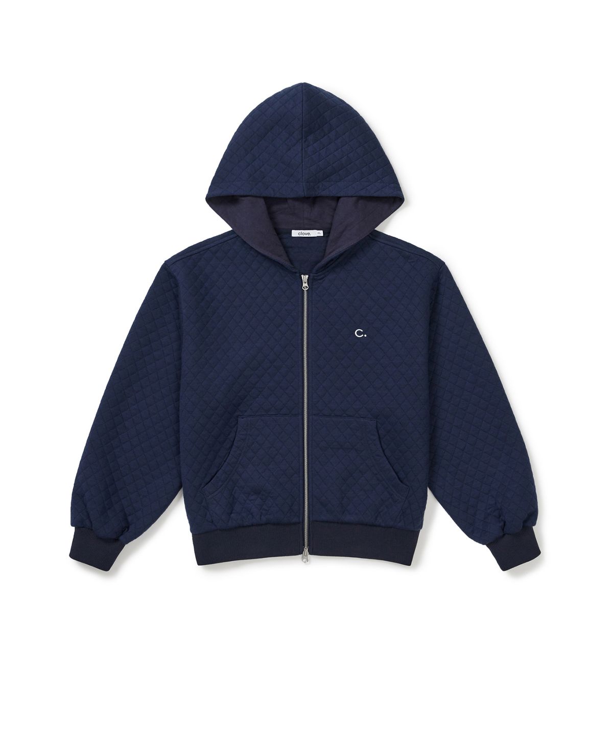 클로브(CLOVE) [25FW clove] Quilted Zip-Up Hoodie (Navy)