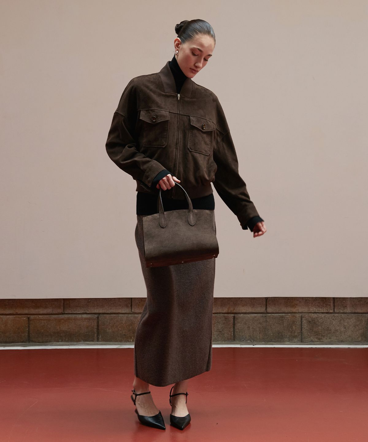 베르데마르(VERDEMAR) Suede Marcelle 13 Bag_Deep Brown