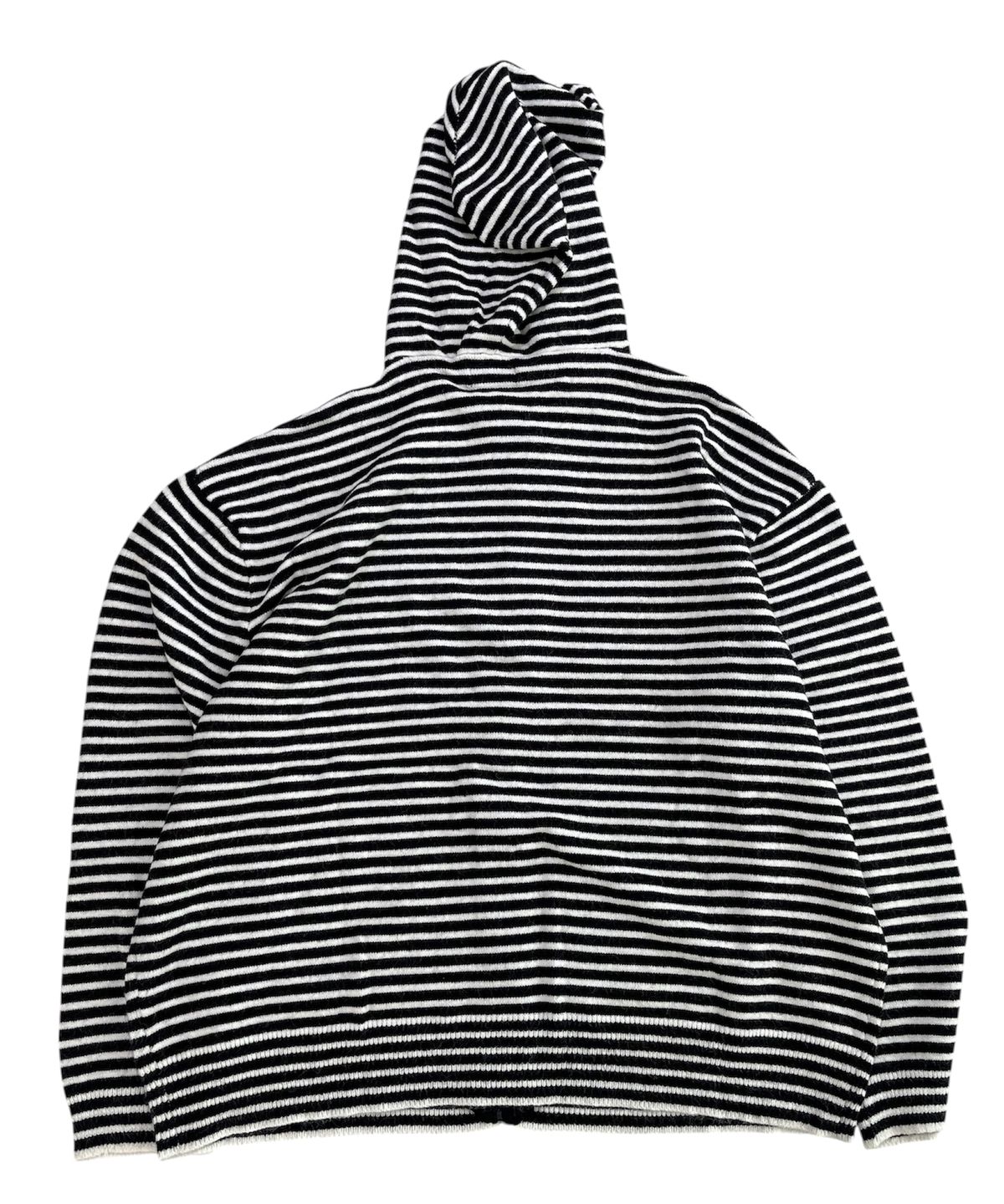 스케이터락(SK8ER ROCK) Double Stars Stripe Knit Hood Zip-Up ((black))