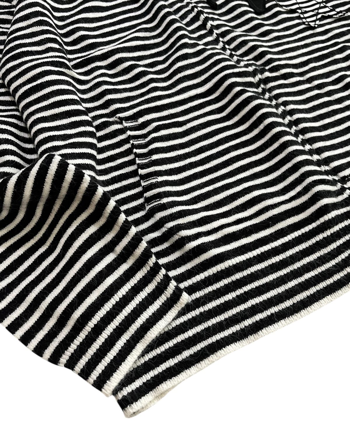 스케이터락(SK8ER ROCK) Double Stars Stripe Knit Hood Zip-Up ((black))