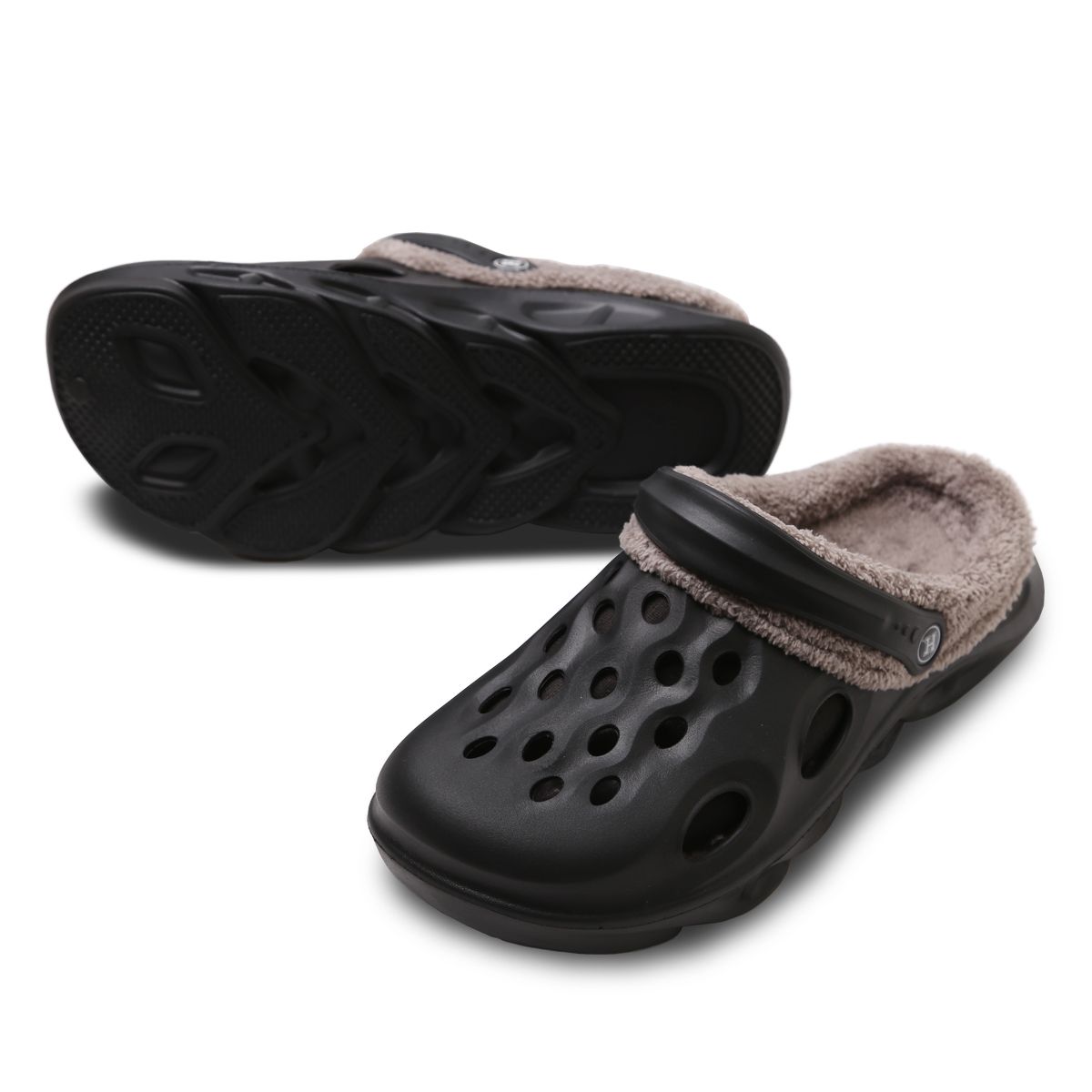하버드 슈즈(HARVARD SHOES) 우모 퍼 슬리퍼 방한 샌들 블랙 베이지