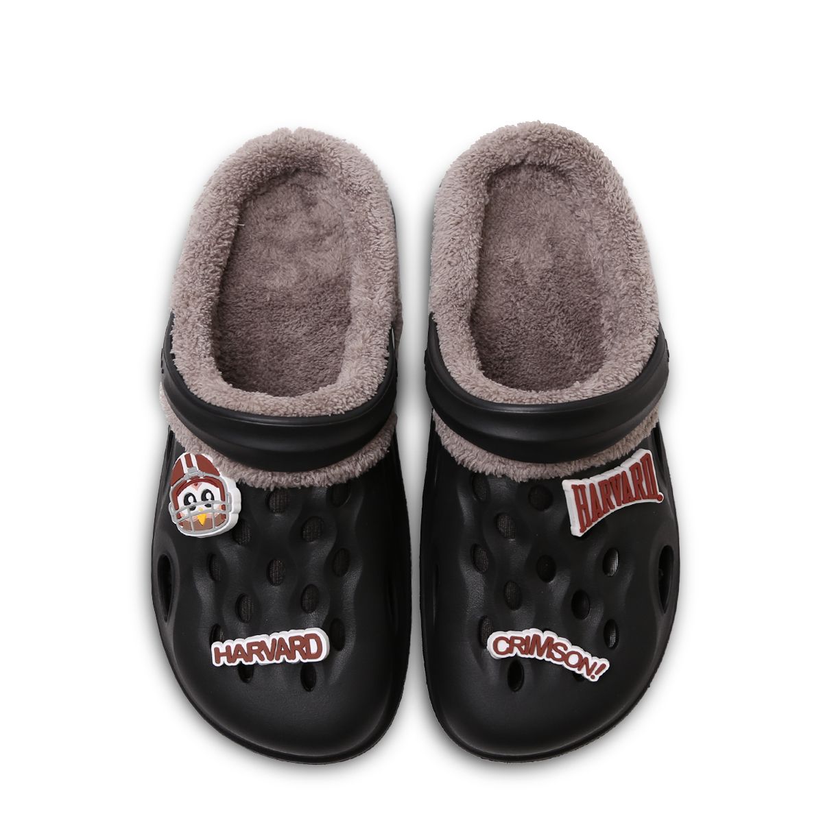 하버드 슈즈(HARVARD SHOES) 우모 퍼 슬리퍼 방한 샌들 블랙 베이지