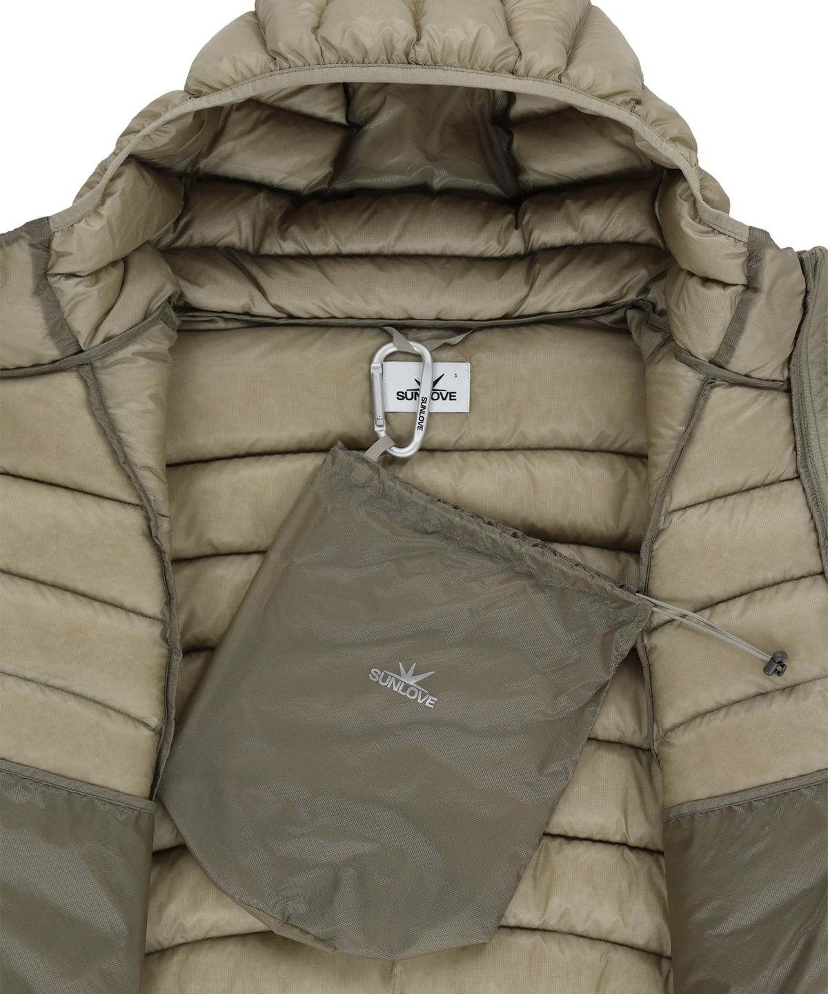 썬러브투어(SUNLOVETOUR) Hooded Fly Light Down Jacket Stone
