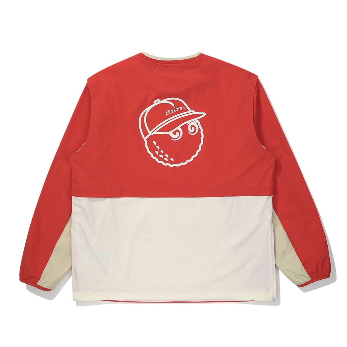 말본 골프(MALBON GOLF) 컬러 블록 긴팔 피스테 RED