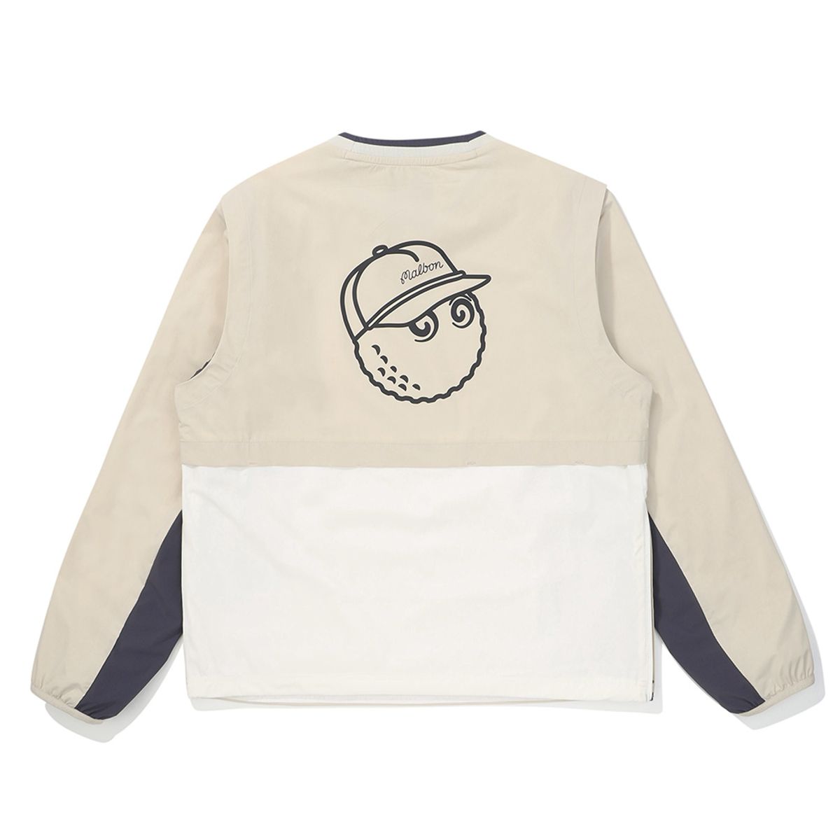 말본 골프(MALBON GOLF) 컬러 블록 긴팔 피스테 BEIGE