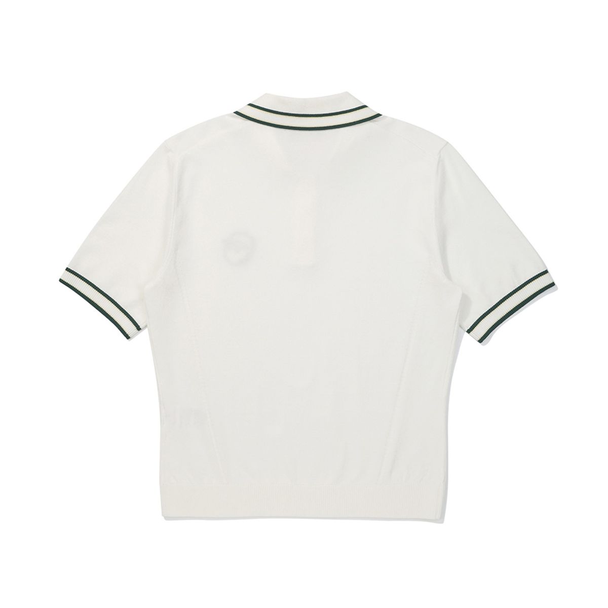 말본 골프(MALBON GOLF) 여성 컬러 팁 카라 하프슬리브 니트 OFF WHITE (WOMAN)
