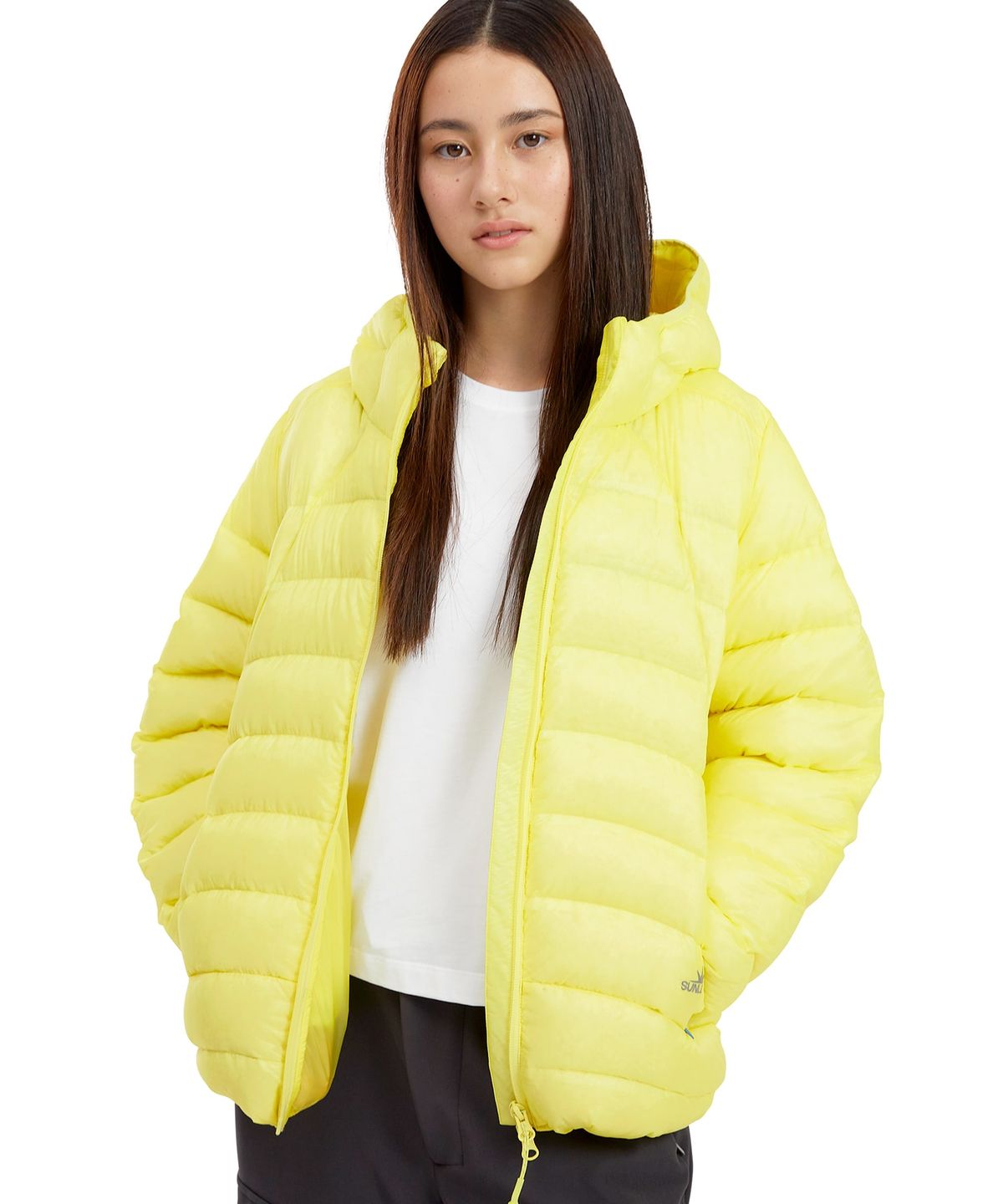 썬러브투어(SUNLOVETOUR) Hooded Fly Light Down Jacket Yellow