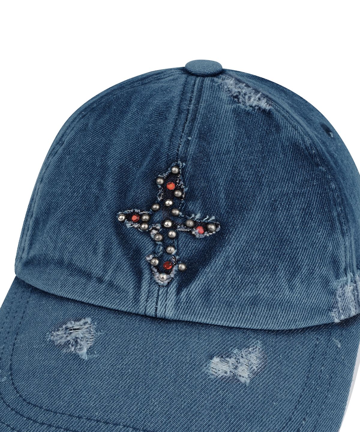 낫포너드(NOT4NERD) 4 Symbol Stud Vintage Ball Cap - Deep Blue