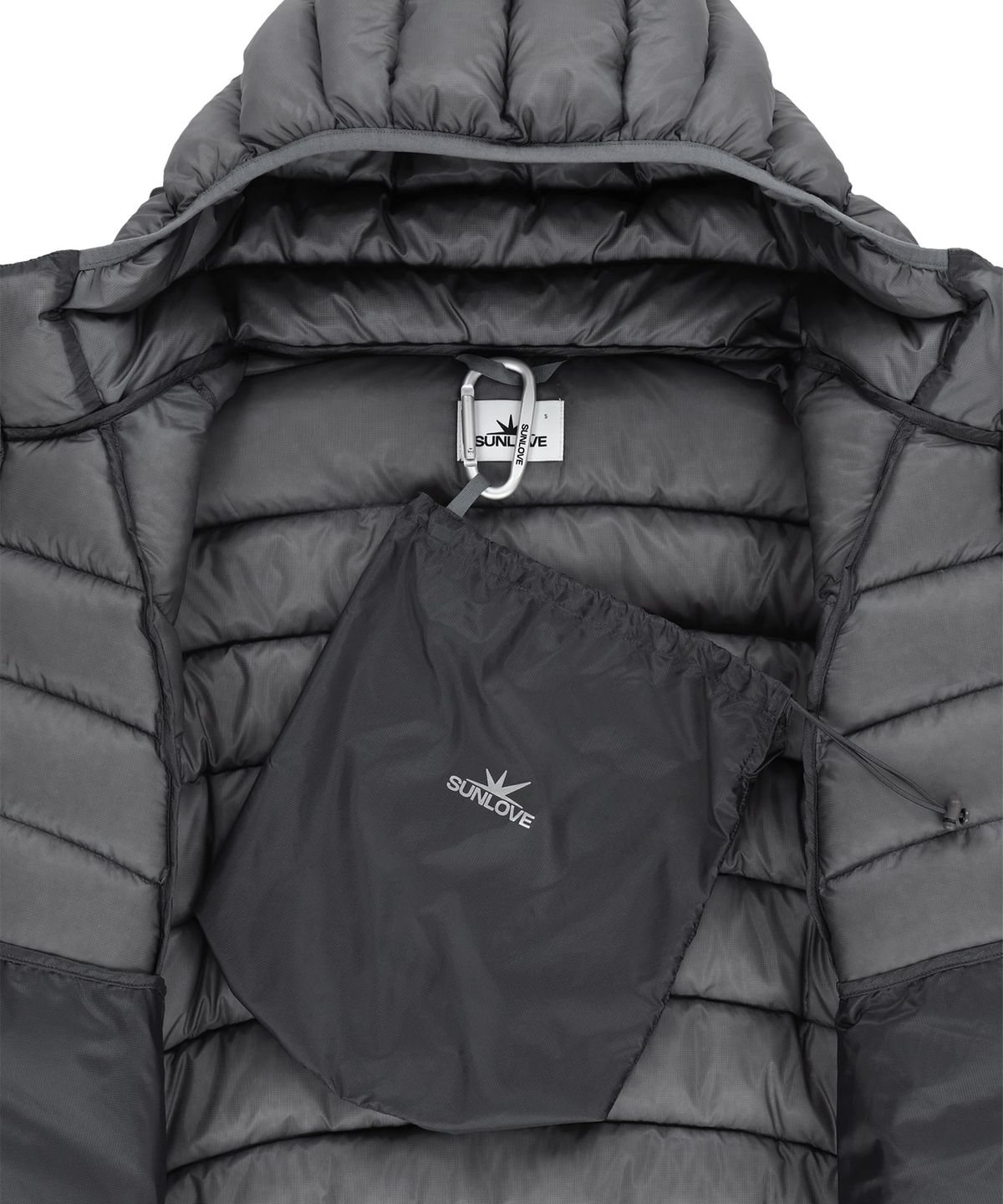 썬러브투어(SUNLOVETOUR) Hooded Fly Light Down Jacket Grey