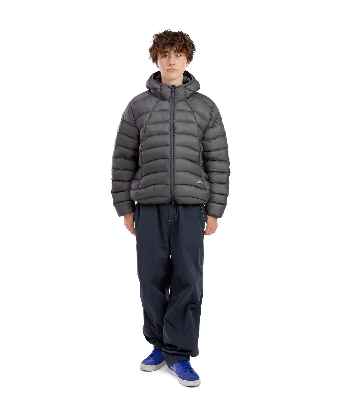 썬러브투어(SUNLOVETOUR) Hooded Fly Light Down Jacket Grey
