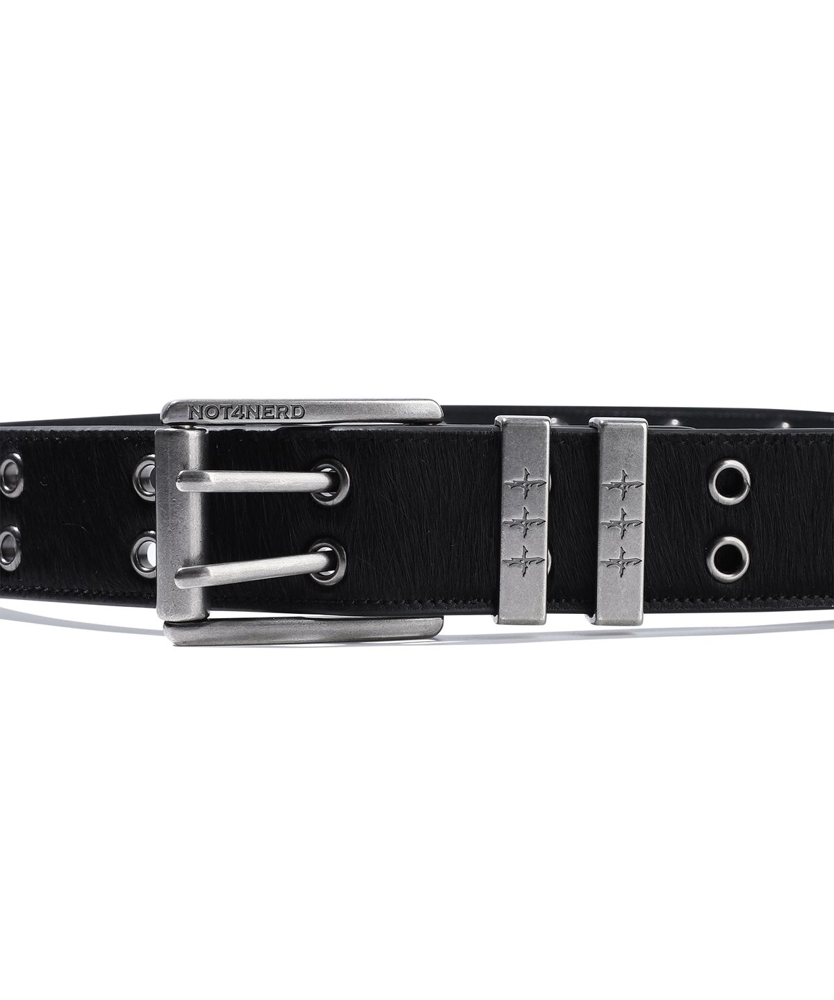 낫포너드(NOT4NERD) Roller Eyelet Cowhide Leather Belt - Black