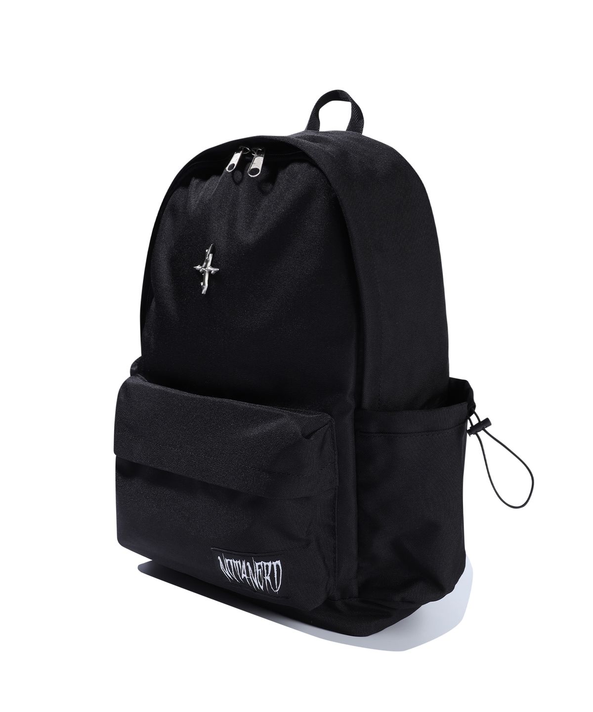 낫포너드(NOT4NERD) 4 Symbol Pendant Patch String Pocket Backpack - Black