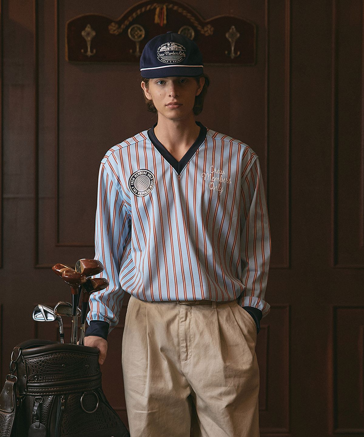 크루멤버스온리(CREW MEMBERS ONLY) KICK OFF JERSEY STRIPE BLUE RED