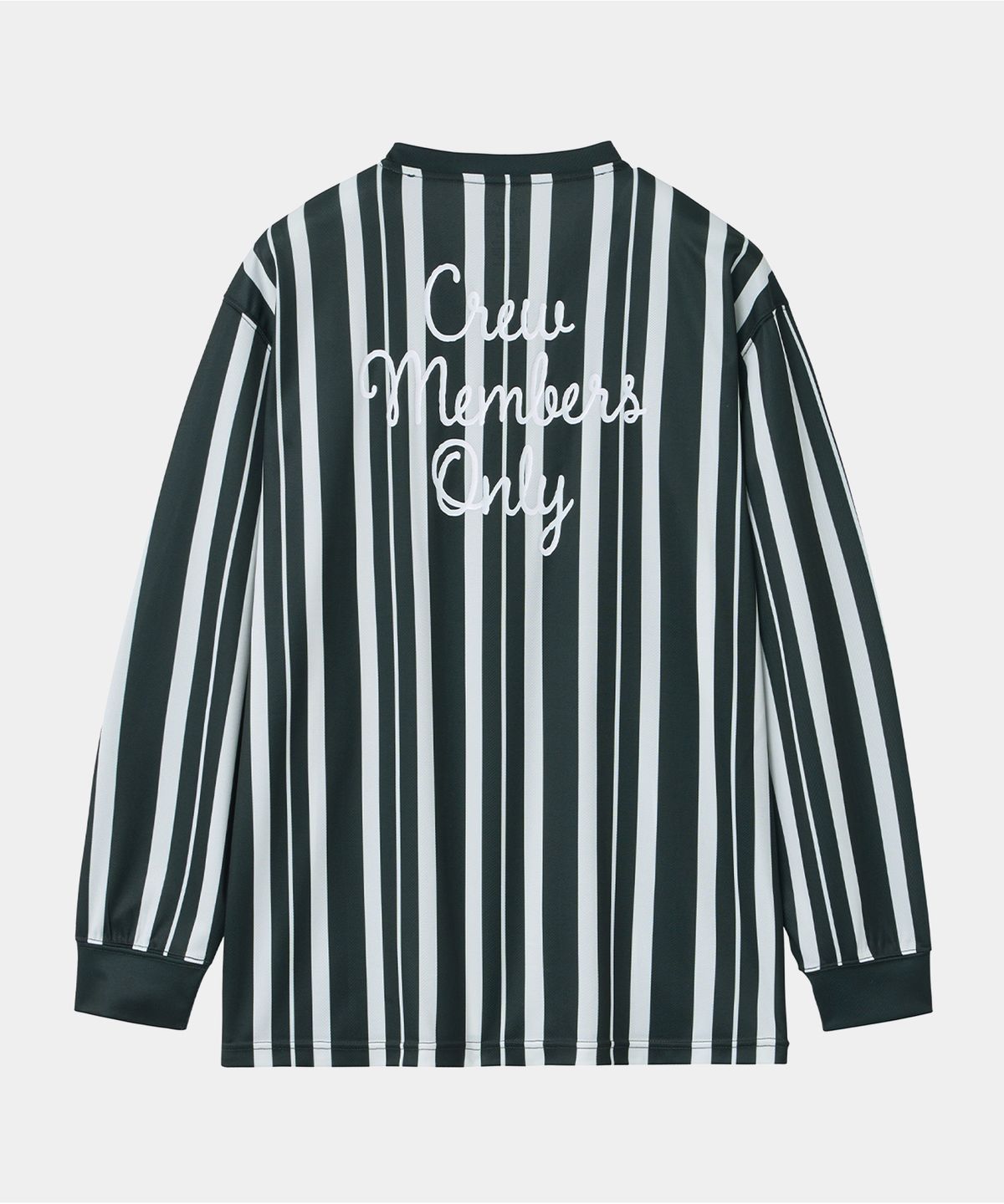 크루멤버스온리(CREW MEMBERS ONLY) KICK OFF JERSEY STRIPE GREEN CREAM