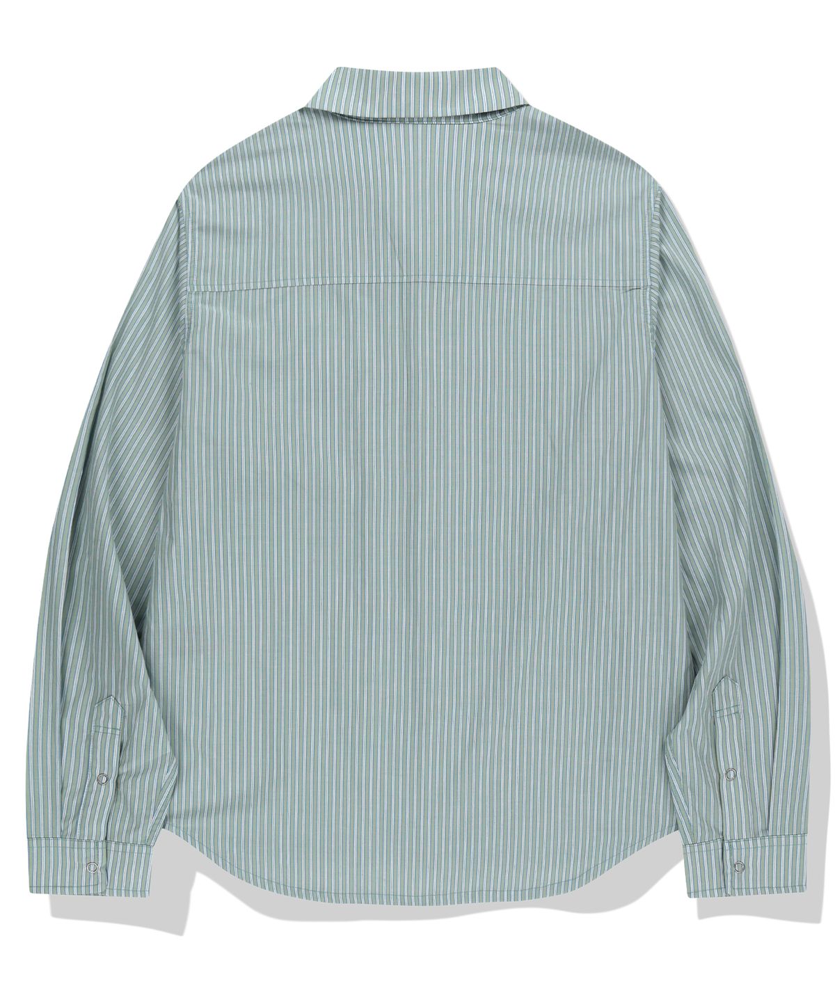 낫포너드(NOT4NERD) Relaxed Stripe Open Collar Shirt - Green