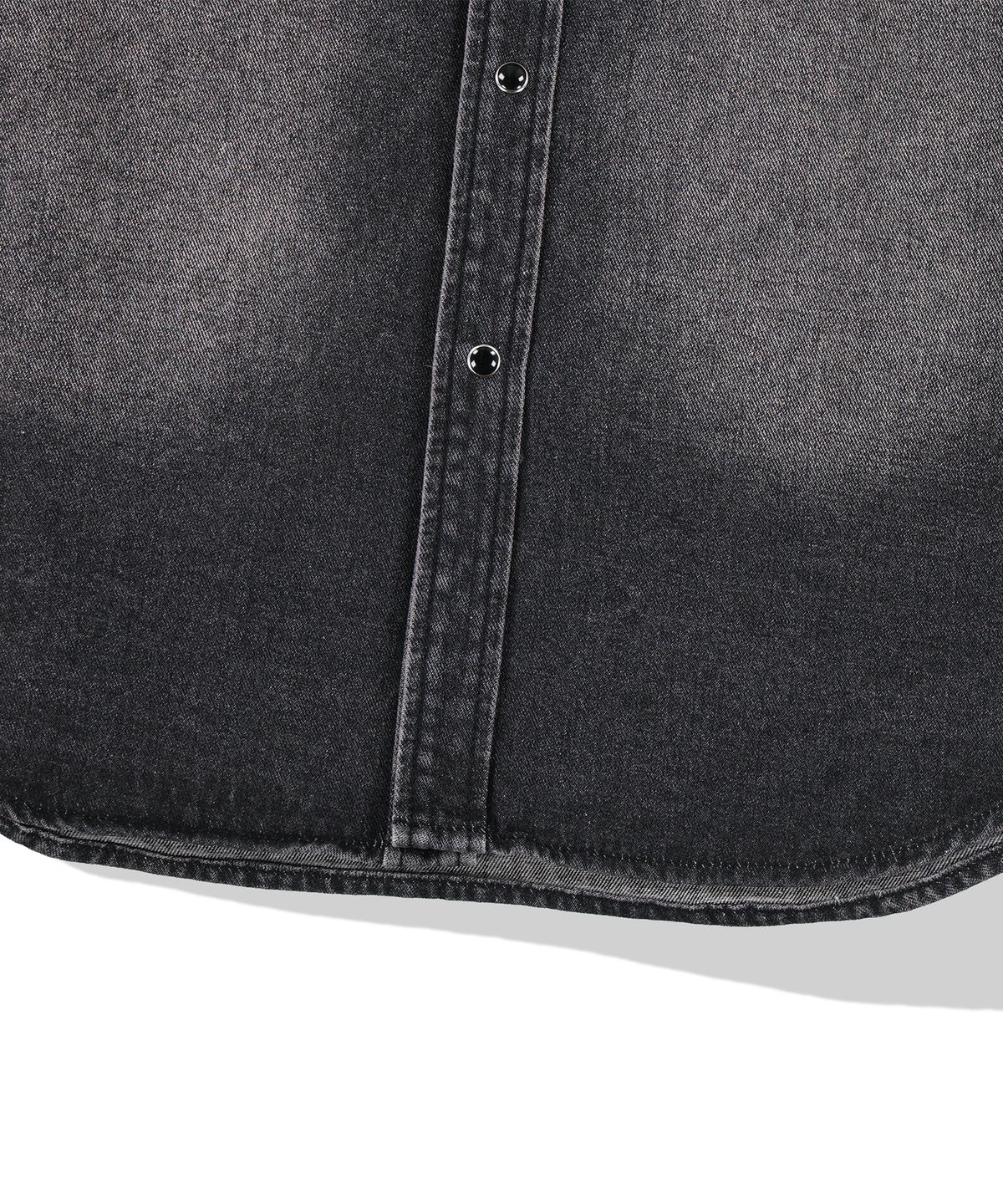 낫포너드(NOT4NERD) Paneled Suede Western Denim Shirt - Black