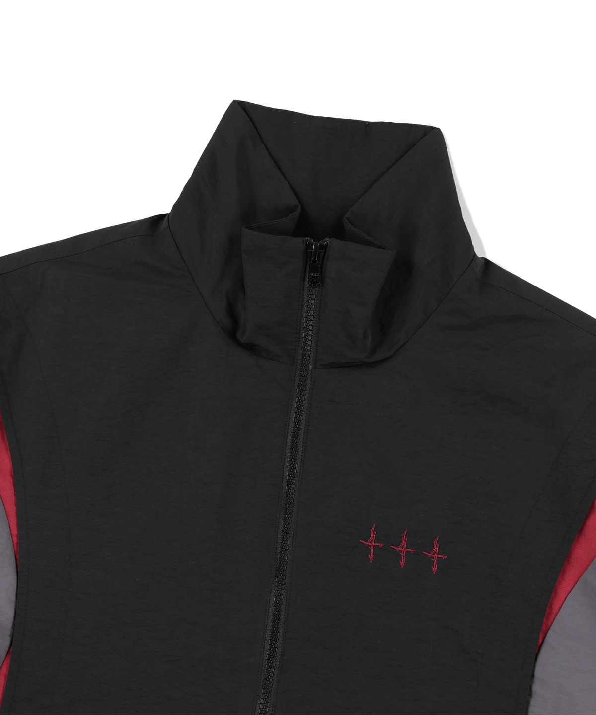 낫포너드(NOT4NERD) 444 Logo Color Block Nylon Windbreaker Jacket - Black
