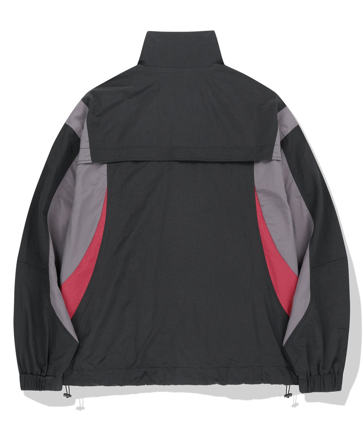 낫포너드(NOT4NERD) 444 Logo Color Block Nylon Windbreaker Jacket - Black