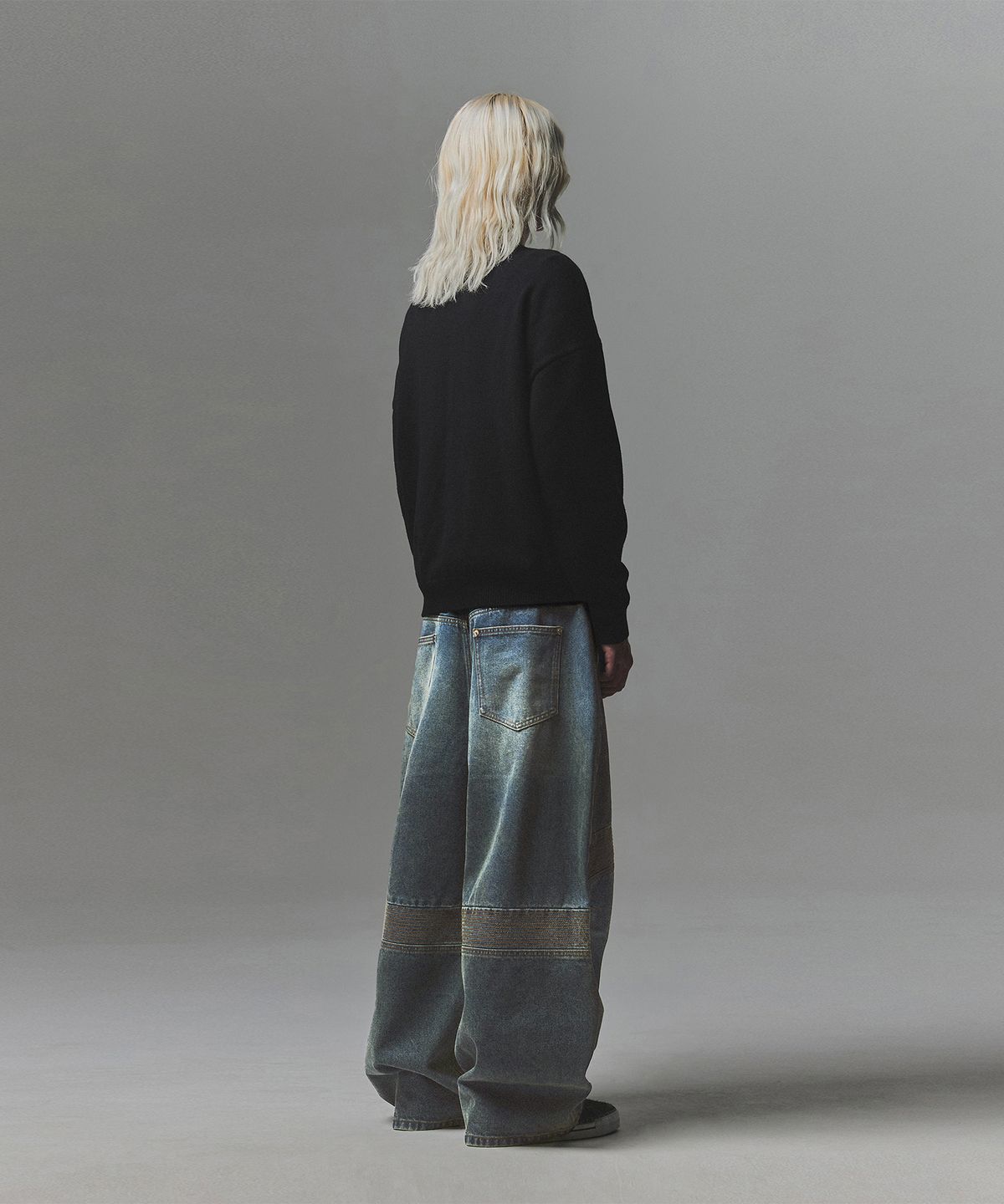 낫포너드(NOT4NERD) Veil Hairy Jacquard Knit - Black