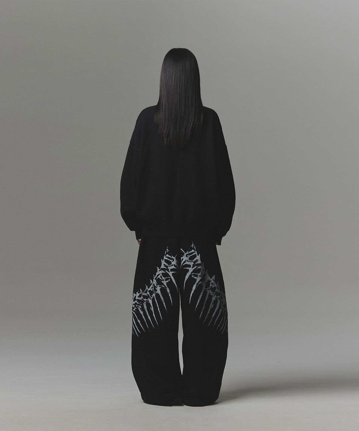 낫포너드(NOT4NERD) Veil Hairy Jacquard Knit - Black